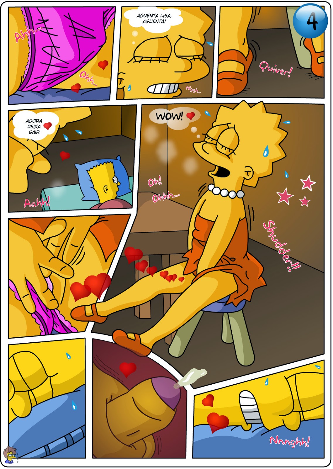 Os Simpsons - Lisa e Bart Simpson se masturbando.